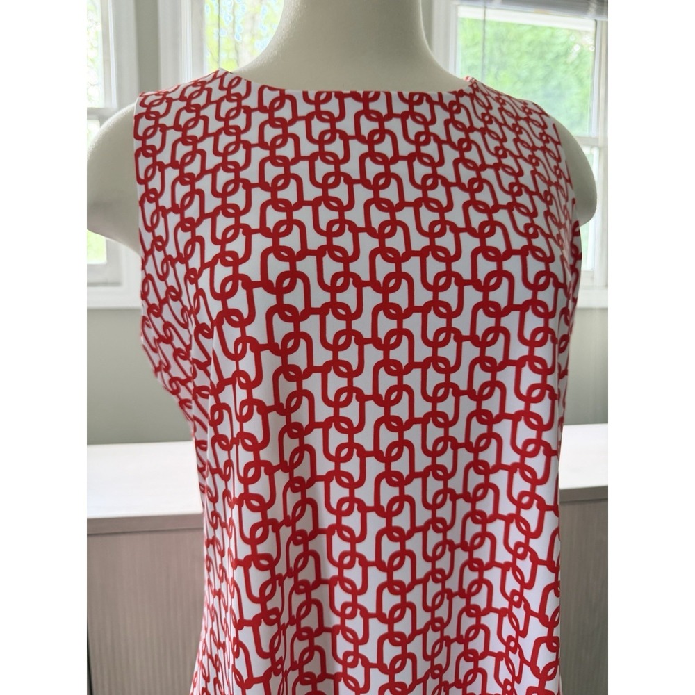 Jude Connally Chain Link Dress - Red Orange White Sleeveless NWOT - Picture 3 of 8
